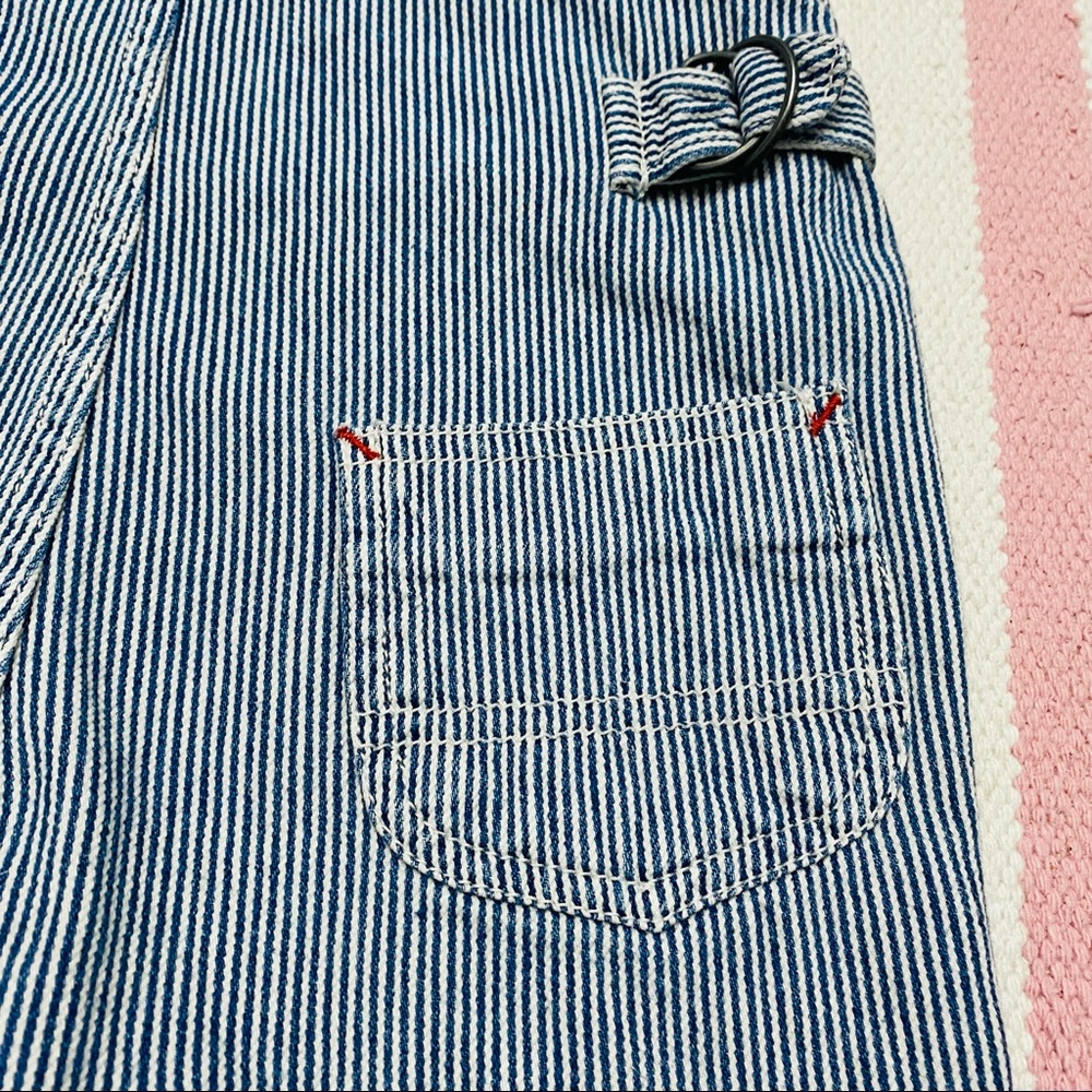Ralph Lauren Polo Blue Pin Stripe Flag Overalls Infant Child Size 12 18 Months - Picture 7 of 8